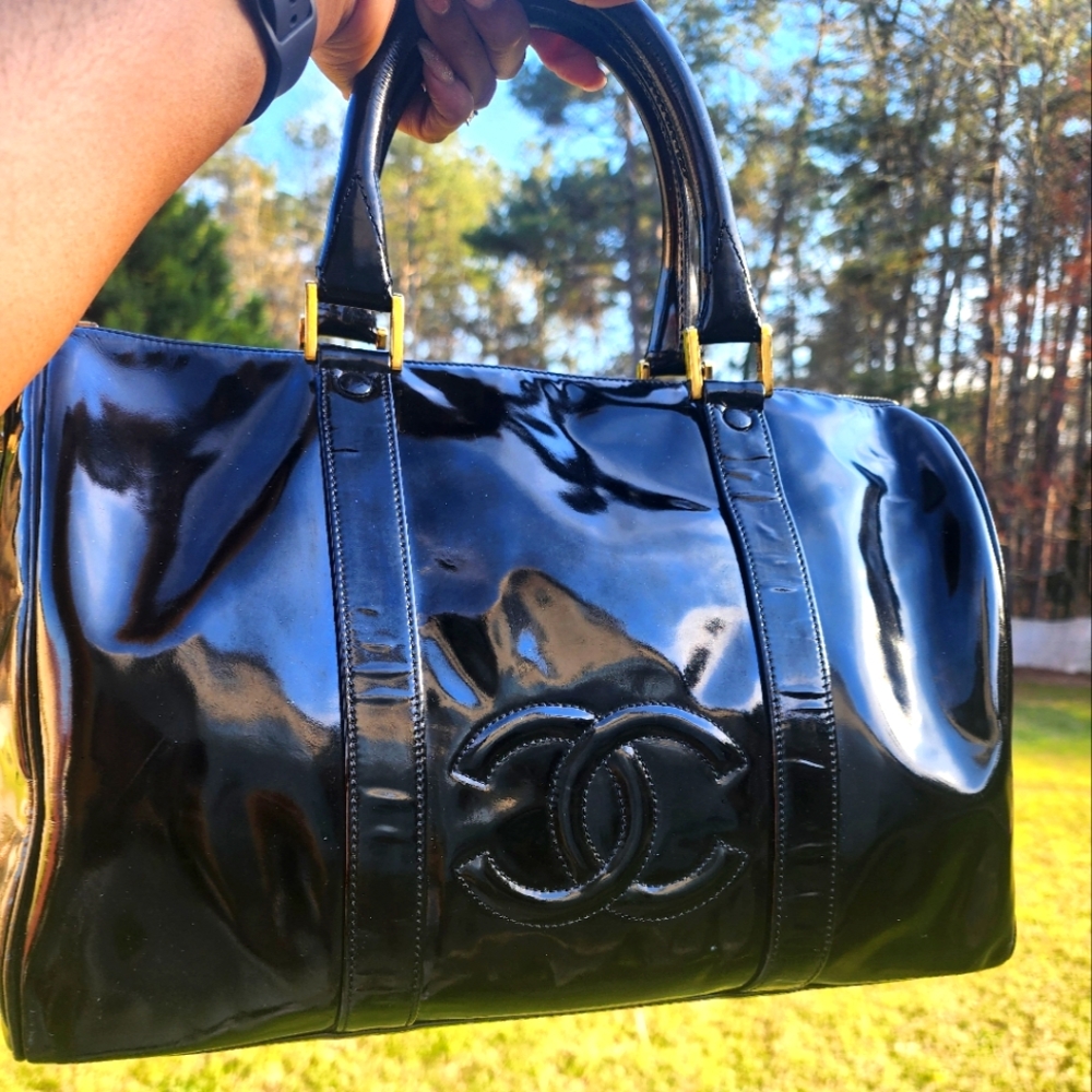 Chanel Black Patent Leather Timeless Handbag - Picture 3 of 11
